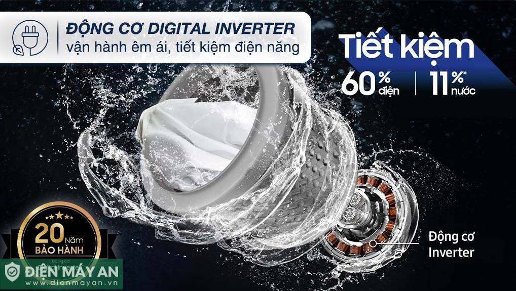 Máy Giặt Samsung Inverter 12 Kg WA12CG5745BVSV